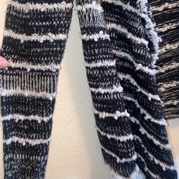 Anthropologie LA FEE VERTE sweater fringe ball boho chunky S cardigan mob - Picture 7 of 8